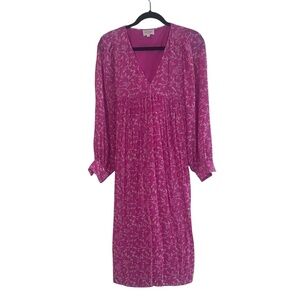 NWOT Sezane Women's Pink Floral Long Sleeve Dress Size 36   New without tags, no